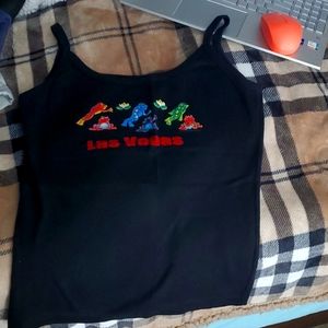 EUC Authentic LAS VEGAS TANK TOP MEDIUM with colorful Frogs